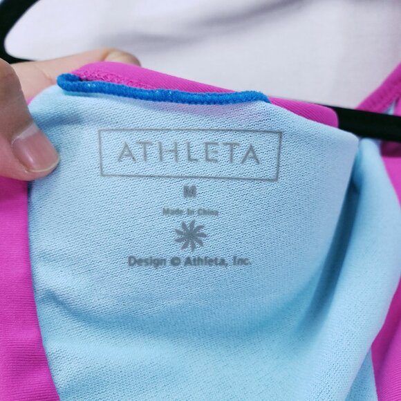 Athleta Pink Adjustable Strap Bikini Swim Bra Top Swimsuit Padded Size M - Picture 4 of 8